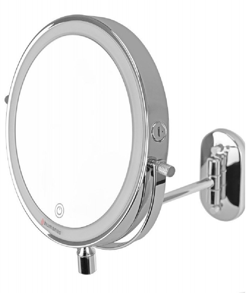 Humanas HS BM01 ezüst LED világítással fürdőszobai tükör