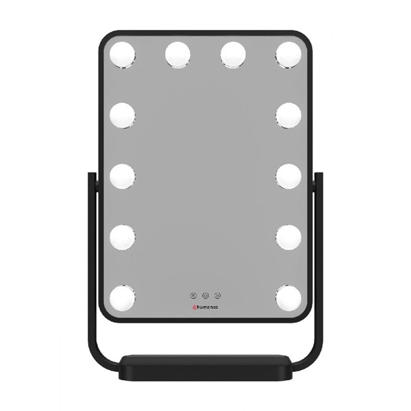 Humanas HS HM01 LED világítással fekete sminktükör