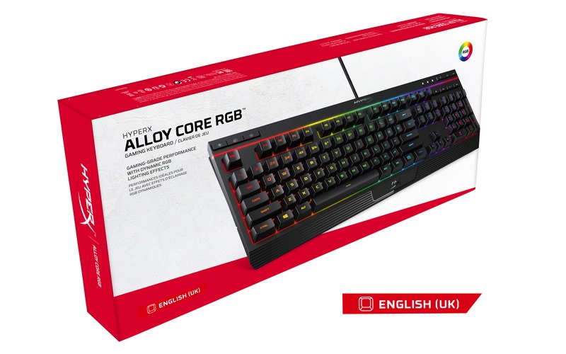 HyperX Alloy Core UK RGB világító gamer billentyűzet
