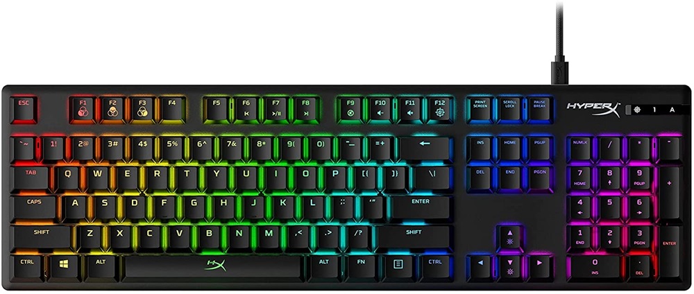 HyperX Alloy Origins (AQUA switches) US világító gamer billentyűzet