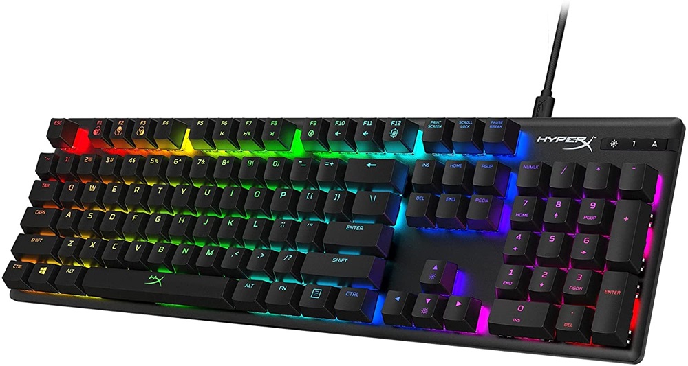 HyperX Alloy Origins (AQUA switches) US világító gamer billentyűzet