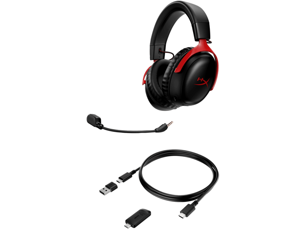 HyperX Cloud III Wireless fekete-piros gamer headset