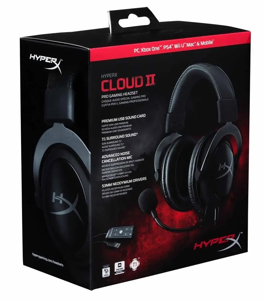 HyperX Cloud II 3,5 Jack/USB fegyverszürke gamer headset