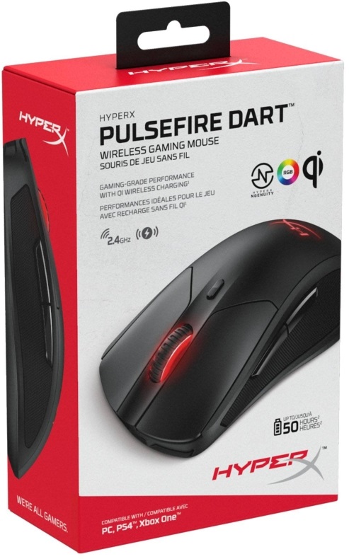 HyperX Pulsefire Dart vezeték nélküli fekete gamer egér