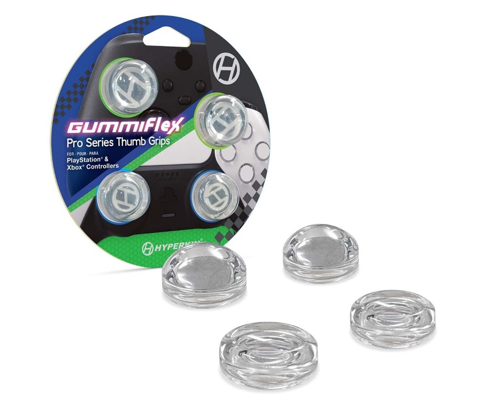 Hyperkin M07534-PX GummiFlex Playstation/Xbox kontrollerhez átlátszó hüvelykujj csúszásgátló (4 db)