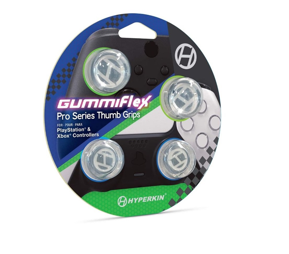 Hyperkin M07534-PX GummiFlex Playstation/Xbox kontrollerhez átlátszó hüvelykujj csúszásgátló (4 db)