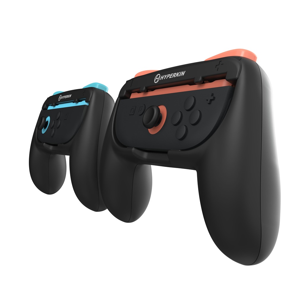 Hyperkin M07717 Nintendo Switch 2 fekete ergonomikus markolat csomag Joy-Con kontrollerhez (2 db)