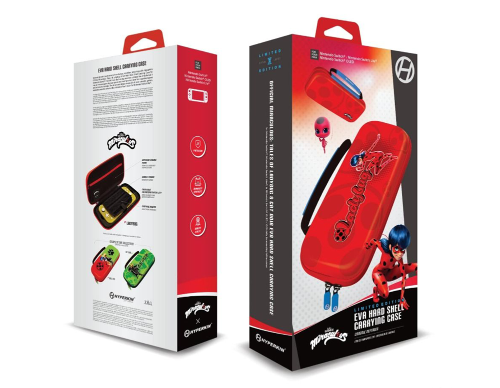Hyperkin M07541-MTLB Miraculous EVA Nintendo Switch/Switch OLED/Switch "Katicabogár" erősített utazótok