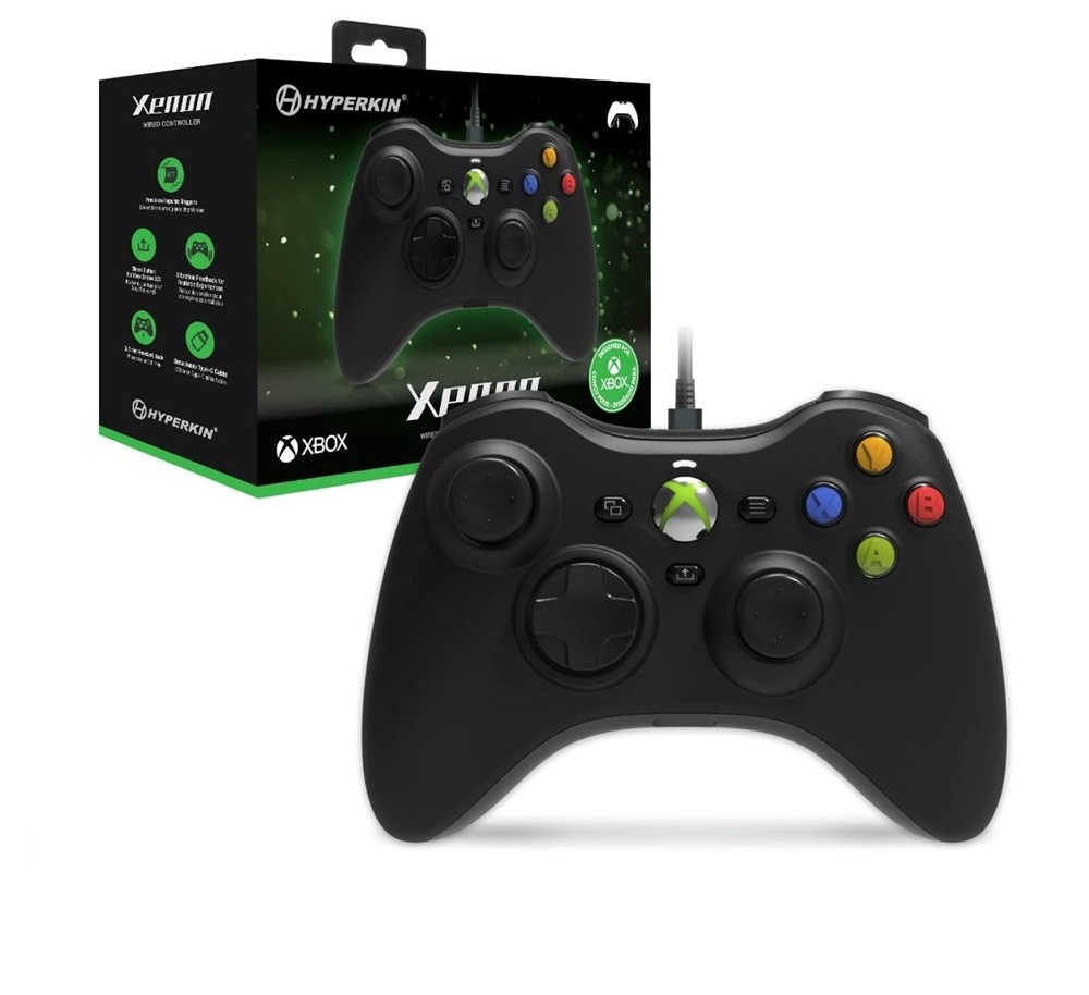 Hyperkin M01368-BK Xenon Xbox Series|One/Windows 11|10 Xbox liszenszelt vezetékes fekete kontroller