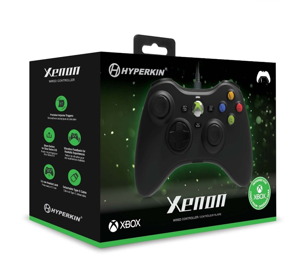 Hyperkin M01368-BK Xenon Xbox Series|One/Windows 11|10 Xbox liszenszelt vezetékes fekete kontroller