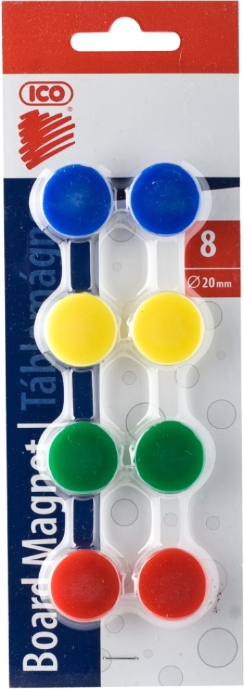 ICO 20mm 8db 4 féle színű színes táblamágnes