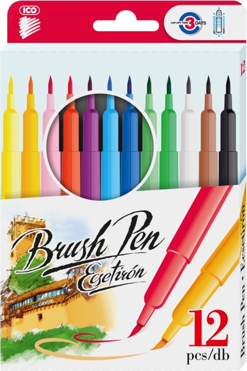 ICO Brush Pen D12 12 különféle színű ecsetirón