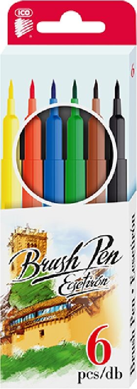 ICO Brush Pen D6 6 különféle színű ecsetirón