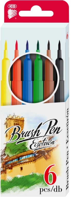 ICO Brush Pen D6 6 különféle színű ecsetirón