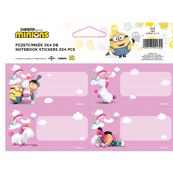 ICO Minions 4db/ív füzetcímke