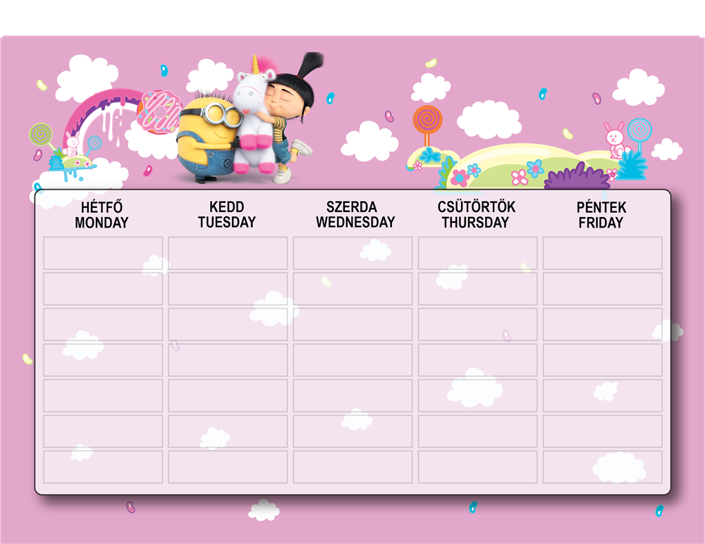 ICO Minions A5 órarend