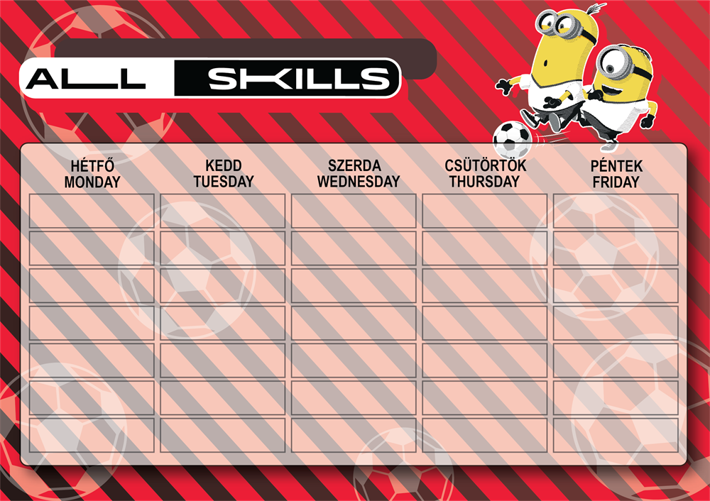 ICO Minions A5 órarend