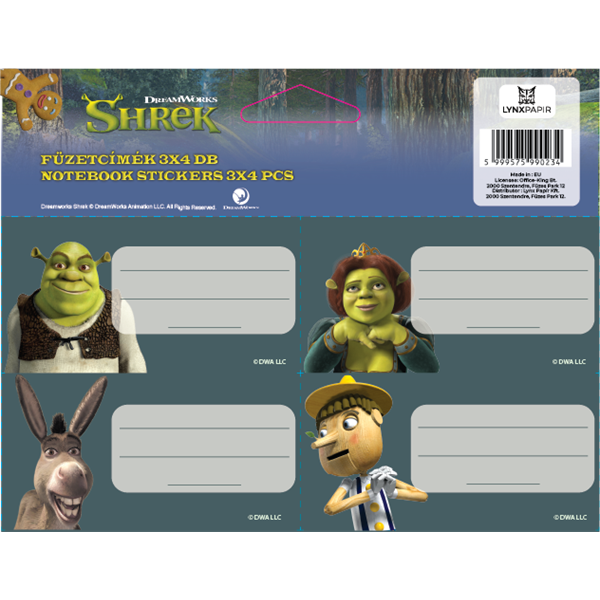 ICO Shrek 4db/ív füzetcímke