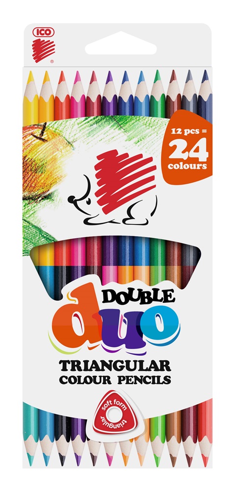 ICO Süni kétvégű háromszögletű 12/24 színesceruza készlet