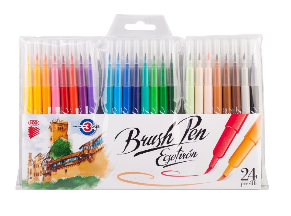 ICO Brush Pen D24 24db különféle színű ecsetirón