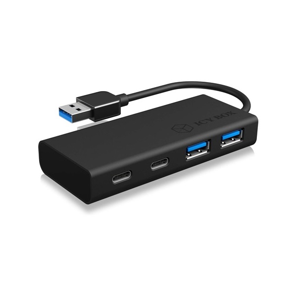 ICY BOX IB-HUB1426-U3 4-portos USB-C USB3.0 hub fekete
