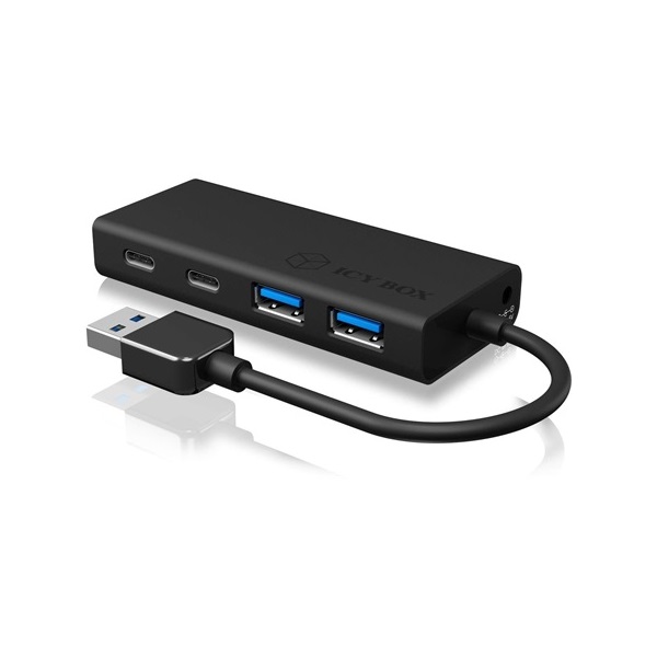 ICY BOX IB-HUB1426-U3 4-portos USB-C USB3.0 hub fekete