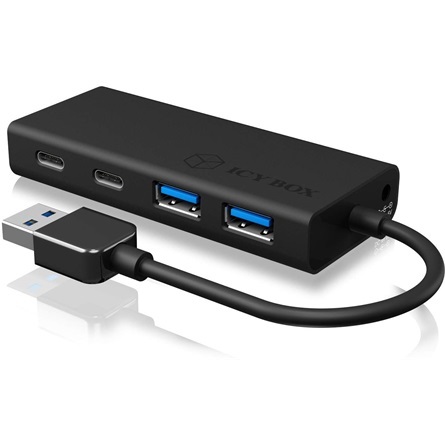 ICY BOX IB-HUB1426-U3 4-portos USB-C USB3.0 hub fekete