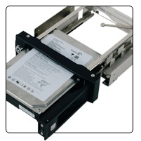 ICY BOX 3,5" SATA II Mobil rack, aluminium, fekete