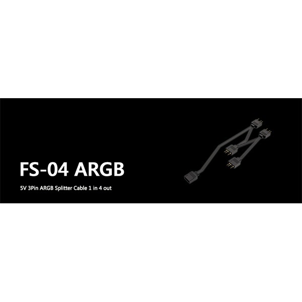 ID-Cooling RGB elosztó - FS-04 ARGB (1 db bemenet ,4 dbkimenet 3pin PWM)