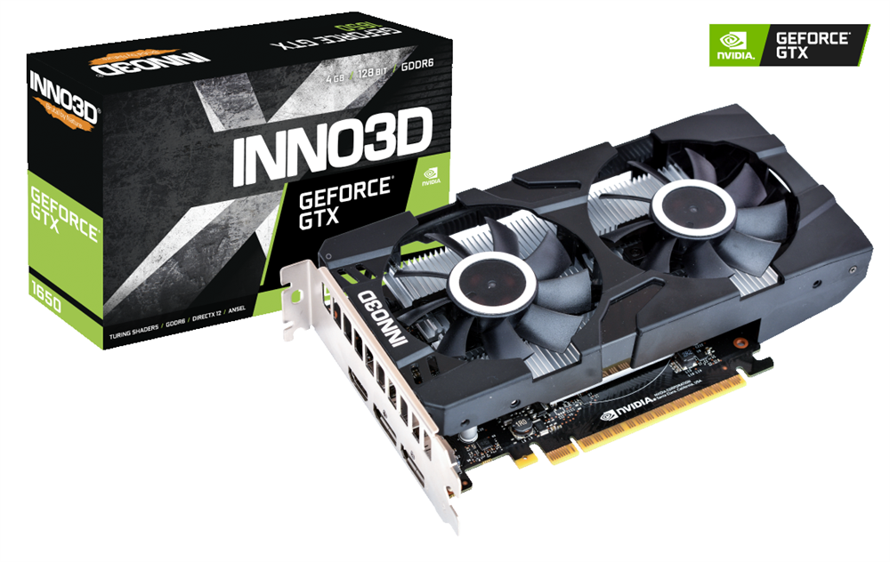 INNO3D GeForce GTX1650 Twin X2 OC nVidia 4GB GDDR6 128bit PCIe videokártya