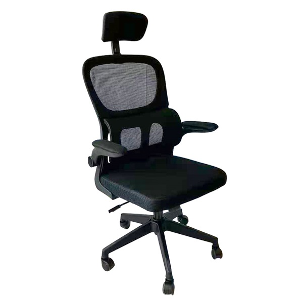 IRIS Office Arcadia fekete, ergonómikus, szövet-hálós irodai forgószék fej és háttámasszal