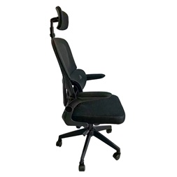 IRIS Office Arcadia fekete, ergonómikus, szövet-hálós irodai forgószék fej és háttámasszal