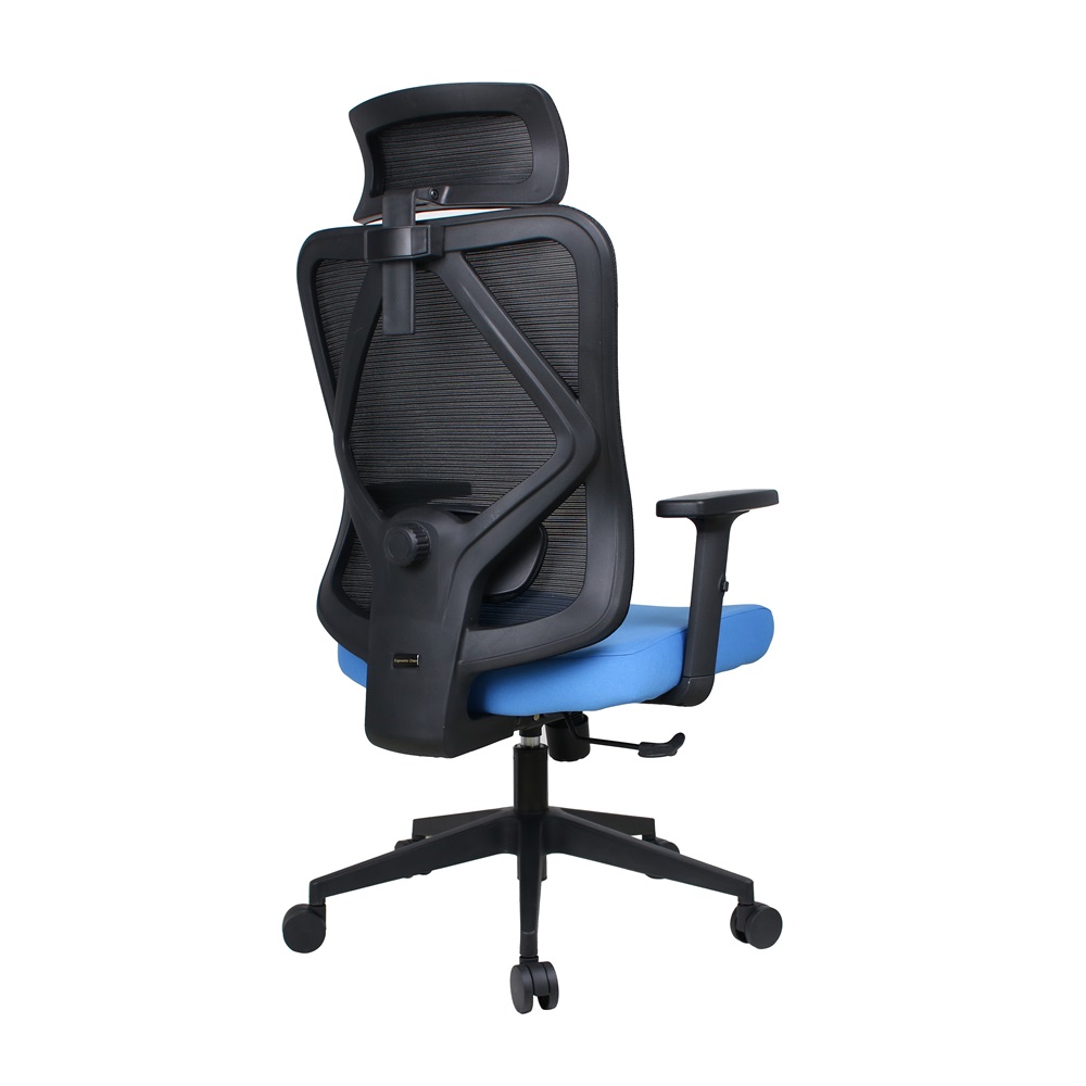 IRISOffice Eclipse kék/fekete ergonómikus, szövet-hálós irodai forgószék fej és háttámasszal