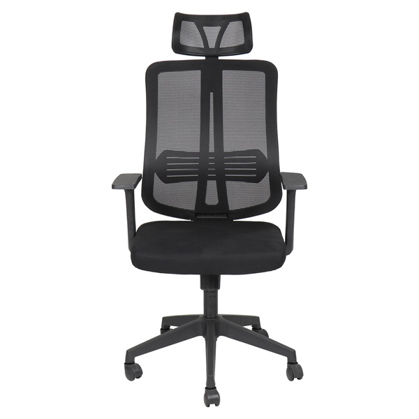 IRIS Office Felix fekete, ergonómikus, szövet-hálós irodai forgószék fejtámasszal