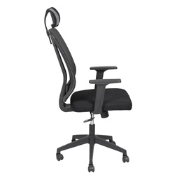 IRIS Office Felix fekete, ergonómikus, szövet-hálós irodai forgószék fejtámasszal