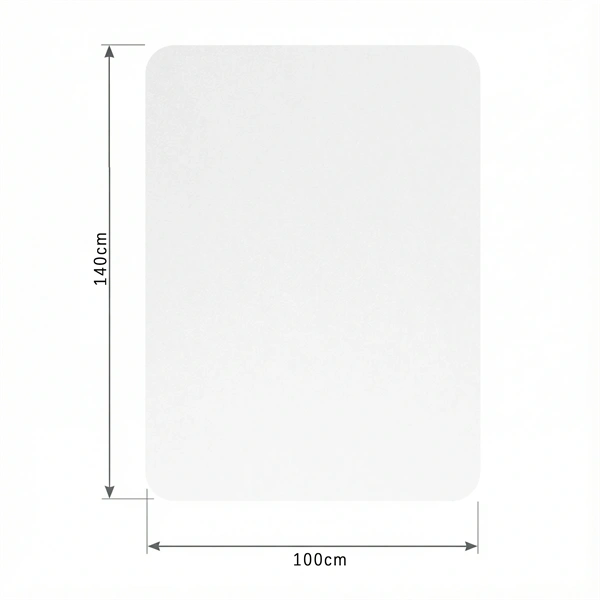 IRIS 100x140cm, 0,8mm vastag, áttetsző padlóvédő székalátét, kerekített sarkok, dobozban
