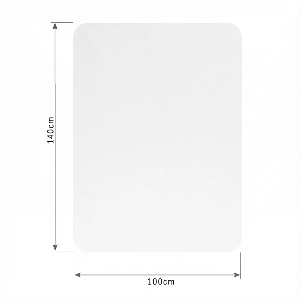 IRIS 100x140cm, 0,8mm vastag, áttetsző padlóvédő székalátét, kerekített sarkok, dobozban