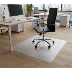 IRIS 90x130cm, 0,8mm vastag, áttetsző padlóvédő székalátét, kerekített sarkok, dobozban