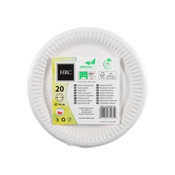 IRIS Fehér papír tányérok 18 cm átmérőjű, 20db/csomag (Újszerű)