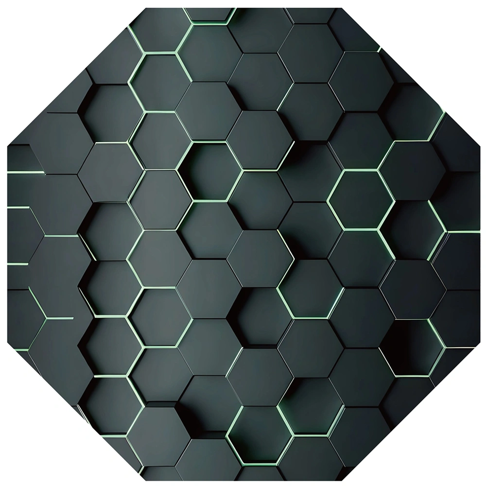 IRIS GAMER 3D HEXAGON  118x118cm, 2mm vastag, hatszög mintás szögletes padlóvédő székalátét