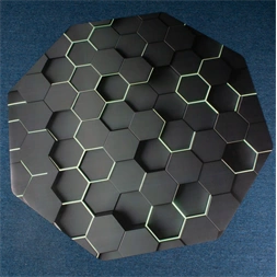 IRIS GAMER 3D HEXAGON  118x118cm, 2mm vastag, hatszög mintás szögletes padlóvédő székalátét