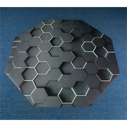 IRIS GAMER 3D HEXAGON  118x118cm, 2mm vastag, hatszög mintás szögletes padlóvédő székalátét