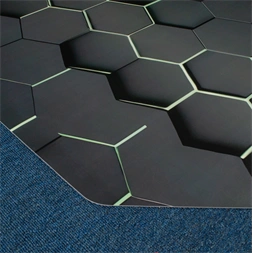 IRIS GAMER 3D HEXAGON  118x118cm, 2mm vastag, hatszög mintás szögletes padlóvédő székalátét