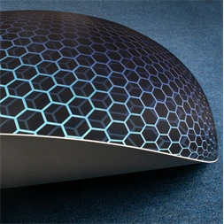 IRIS GAMER BLUE HEXAGON 120cm átmérőjű, 2mm vastag, hatszög mintás kerek padlóvédő székalátét