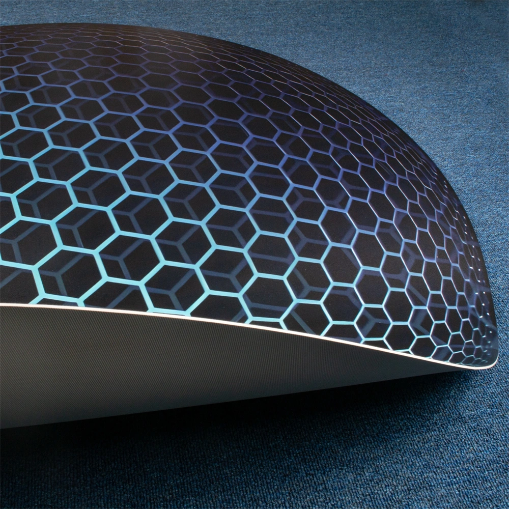 IRIS GAMER BLUE HEXAGON 120cm átmérőjű, 2mm vastag, hatszög mintás kerek padlóvédő székalátét