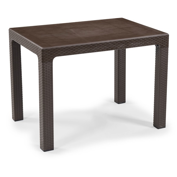 IRIS GF-240BR ECO barna műanyag kerti asztal rattan 70x100cm (Használt - A)