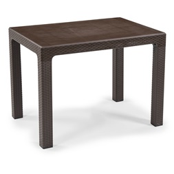 IRIS GF-240BR ECO barna műanyag kerti asztal rattan 70x100cm (Használt - A)