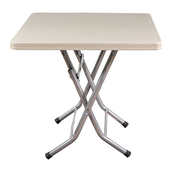 IRIS GF-200C ECO cappuccino asztal fém lábbal 80x80 cm (Újszerű)