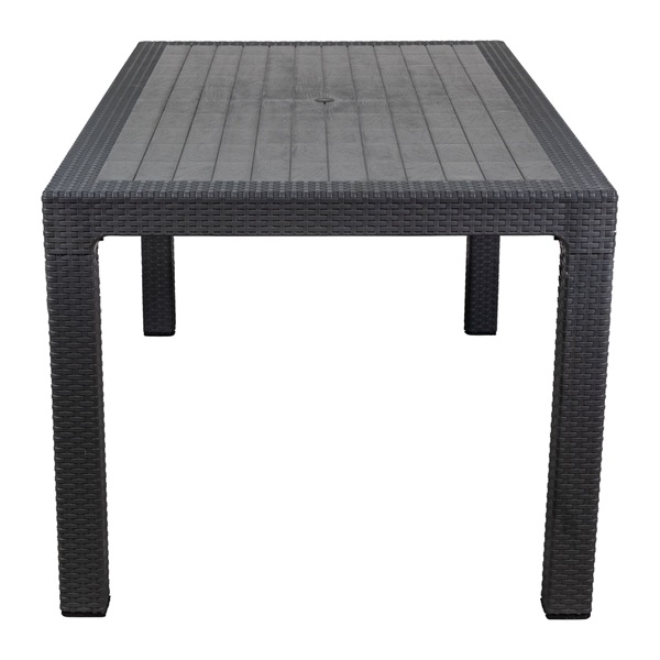 IRIS GF-210A ECO antracit műanyag kerti asztal rattan 90x150cm (Újracsomagolt)