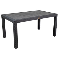 IRIS GF-210A ECO antracit műanyag kerti asztal rattan 90x150cm (Újracsomagolt)